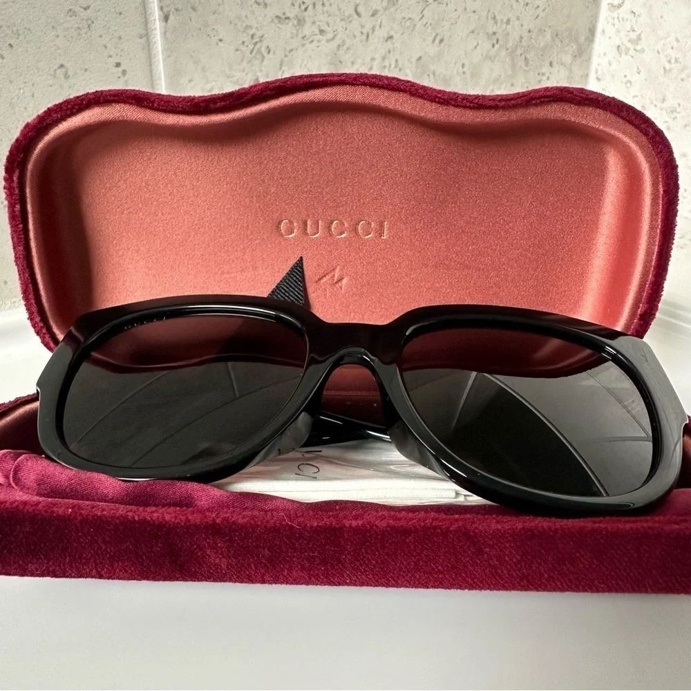 Gucci Black 55mm Square Sunglasses